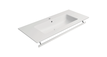 PURA 102X46 - Rectangular washbasin with towel rail by GSI ceramica - view 3
